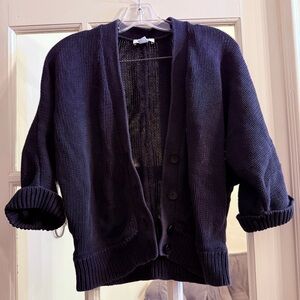 LOFT Navy Textured Cardigan